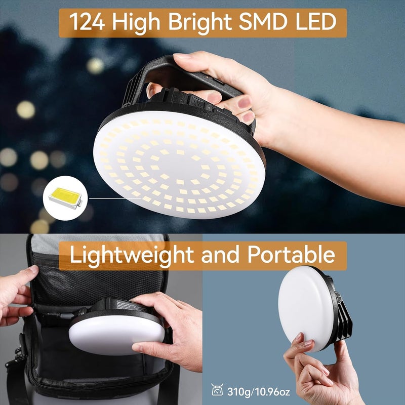 vavofo 30W 3000LM LED Camping Lantern Rechargeable, 3 Lighting Modes, 7200mAh Power Bank,IP65 Waterproof Flashlight , Portable Tent Light with Magnetic Base for Emergencies, Power Outages(Black) - Image 5